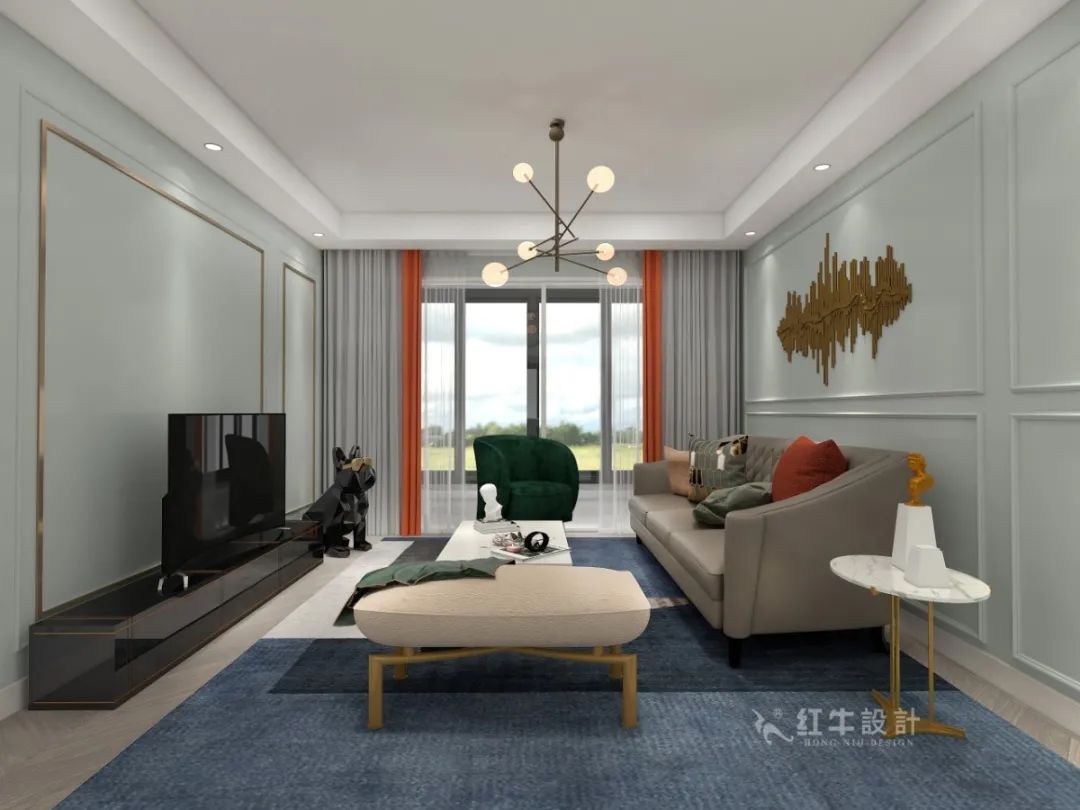 劉崇穎_紅牛設(shè)計--電建洺悅府120㎡輕奢風(fēng)格01客廳