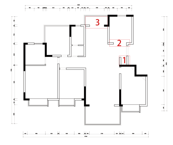 劉崇穎_紅牛設(shè)計--電建洺悅府120㎡輕奢風(fēng)格03戶型分析