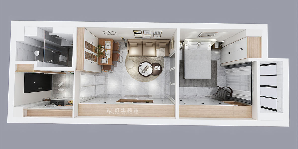 趙東星_武夷綠洲商業(yè)廣場905室-54㎡-現代風格_1室1廳1衛(wèi)（毛坯裝修）_定制家￥80000_全包8萬00鳥瞰圖