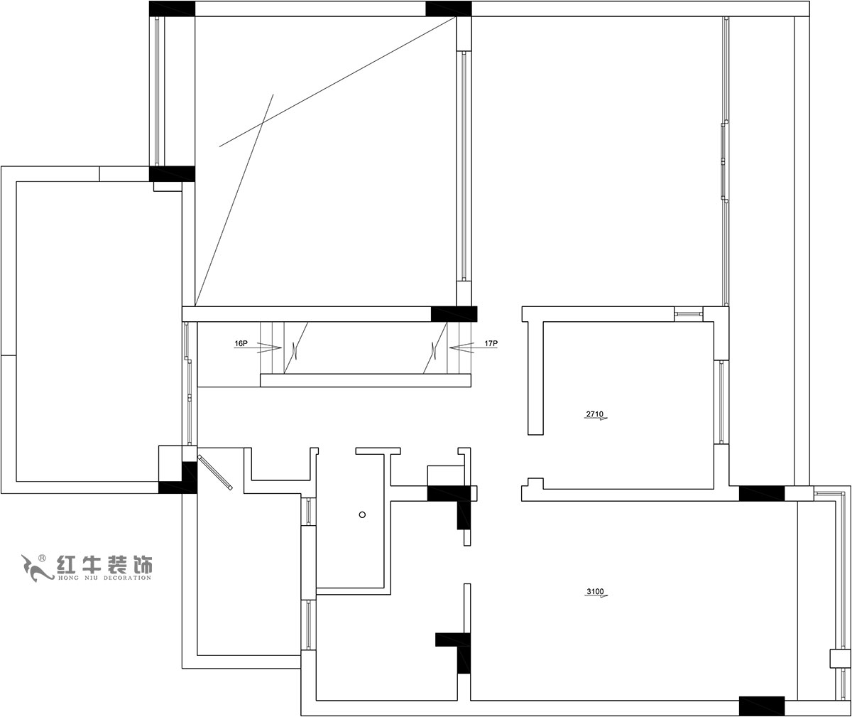 【實(shí)景案例】余瑋_棲園-200㎡-輕奢風(fēng)格_4室3廳3衛(wèi)（新房裝修）_全包35萬00_03二樓作為休息區(qū)和工作區(qū)