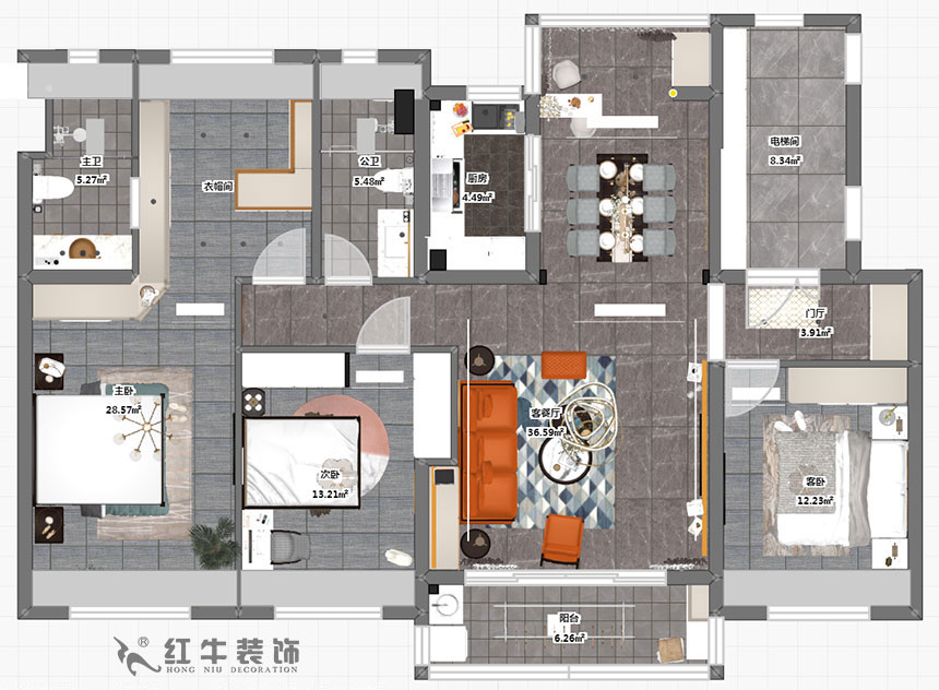 蔡成昊_泊云間25-2-304-140㎡-現(xiàn)代輕奢風格_4室2廳2衛(wèi)（新房裝修）_半包￥106935_半包10