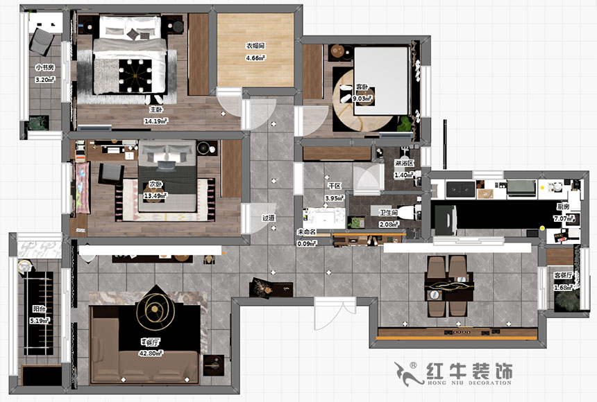 蔡成昊_凱悅天琴3-2-104-140㎡-現(xiàn)代輕奢風(fēng)格_3室2廳1衛(wèi)（老房裝修）_定制家￥200000_全包20萬(wàn)00_03彩平圖