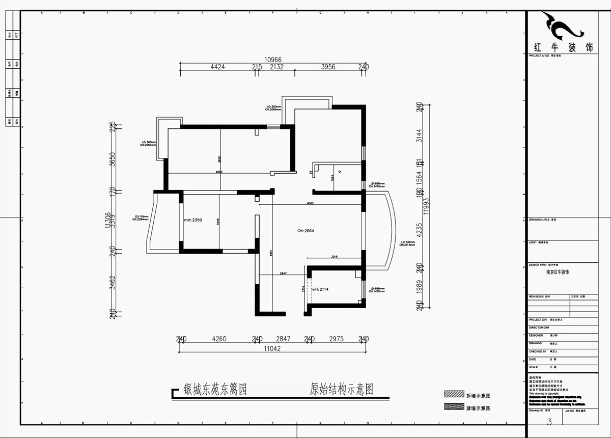 魏利利｜銀城東苑東籬園2幢103室-135㎡-簡約風格｜4室2廳2衛(wèi)｜毛坯裝修｜定制家｜全包24萬｜00_01原始結(jié)構圖